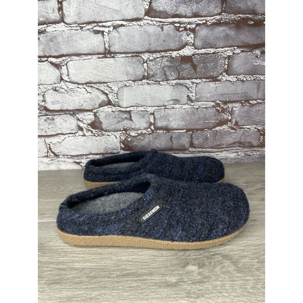 Giesswein Slipper Navy Blue Wool Fabric Slip On Mules Shoes Women’s 40EU/9.5M US